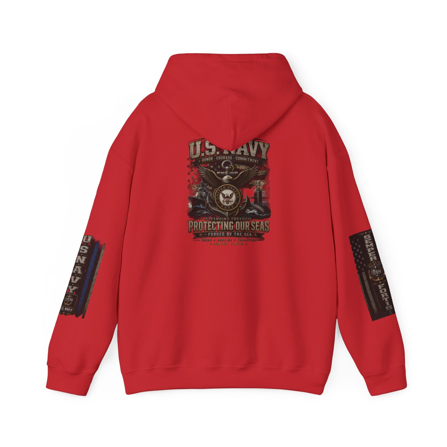 U.S. Navy Hoodie - Protecting Our Seas Sweatshirt (AEK Skull Design)