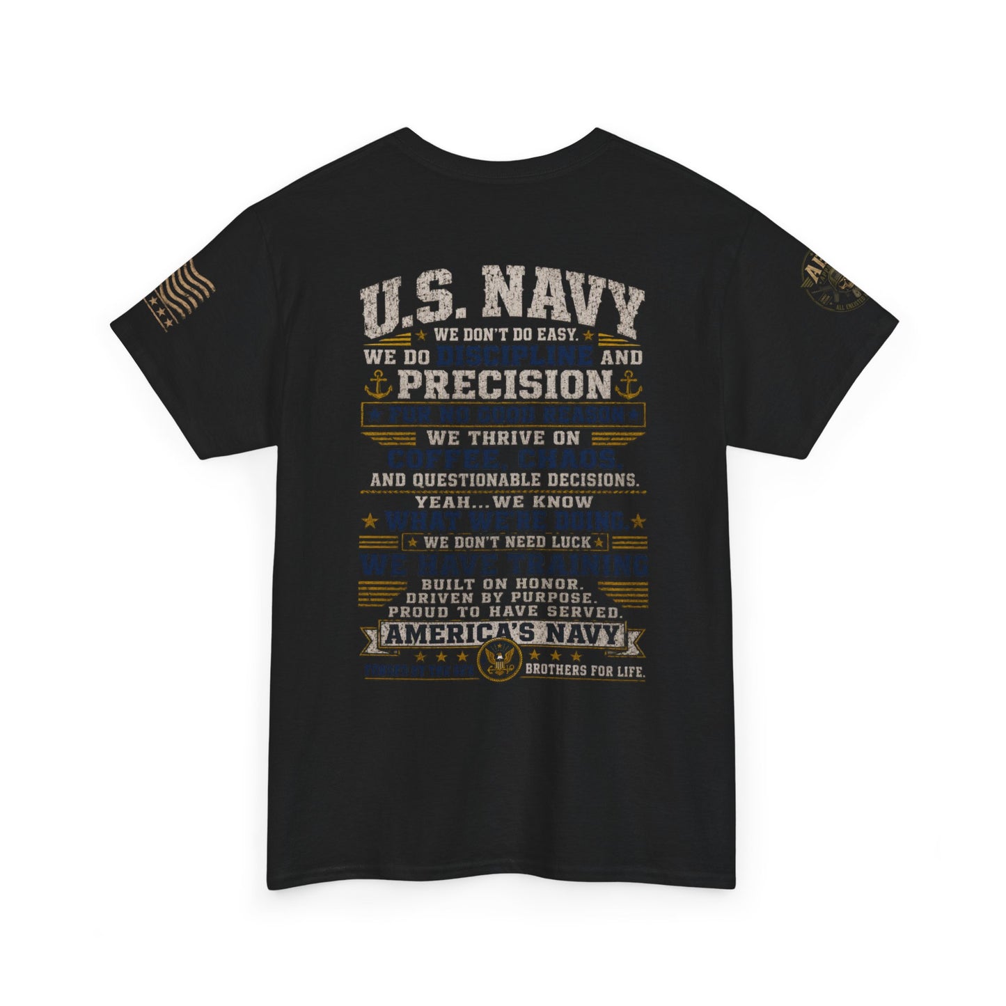 U.S. Navy Graphic Tee — Military Pride Back Print Shirt