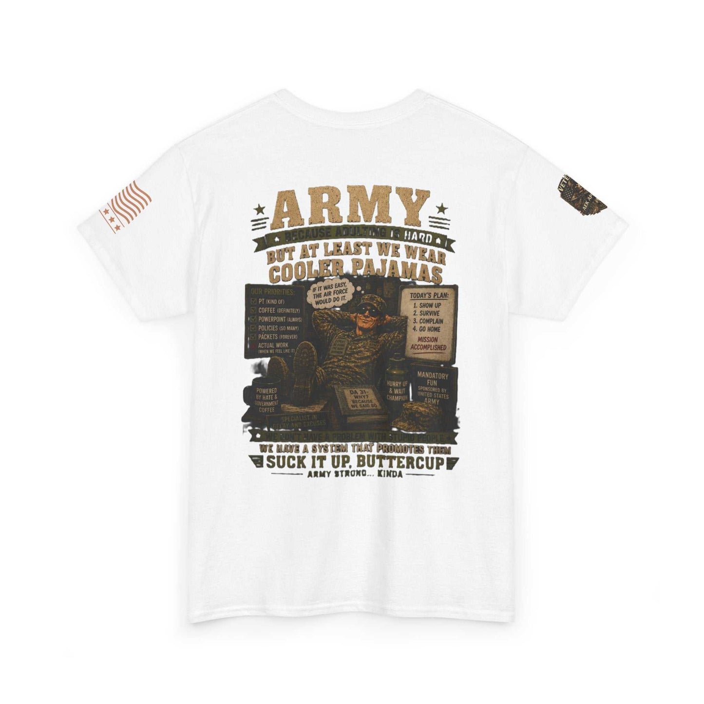Army Vintage Graphic Tee — "Suck It Up, Buttercup" Military T-Shirt