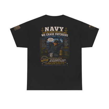 Navy Veteran Graphic Tee – 'Navy: Sea, Ports & Pride' Cotton T-Shirt