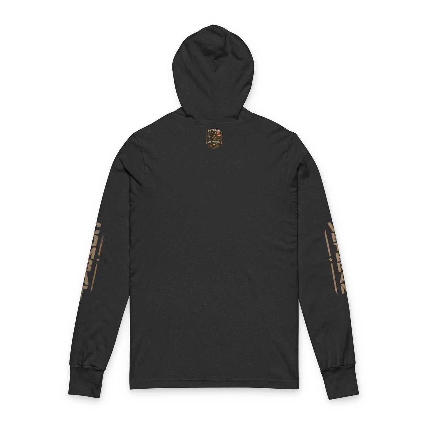 Combat Veteran Hooded Long-Sleeve Tee — Fallen Soldier Tribute Graphic