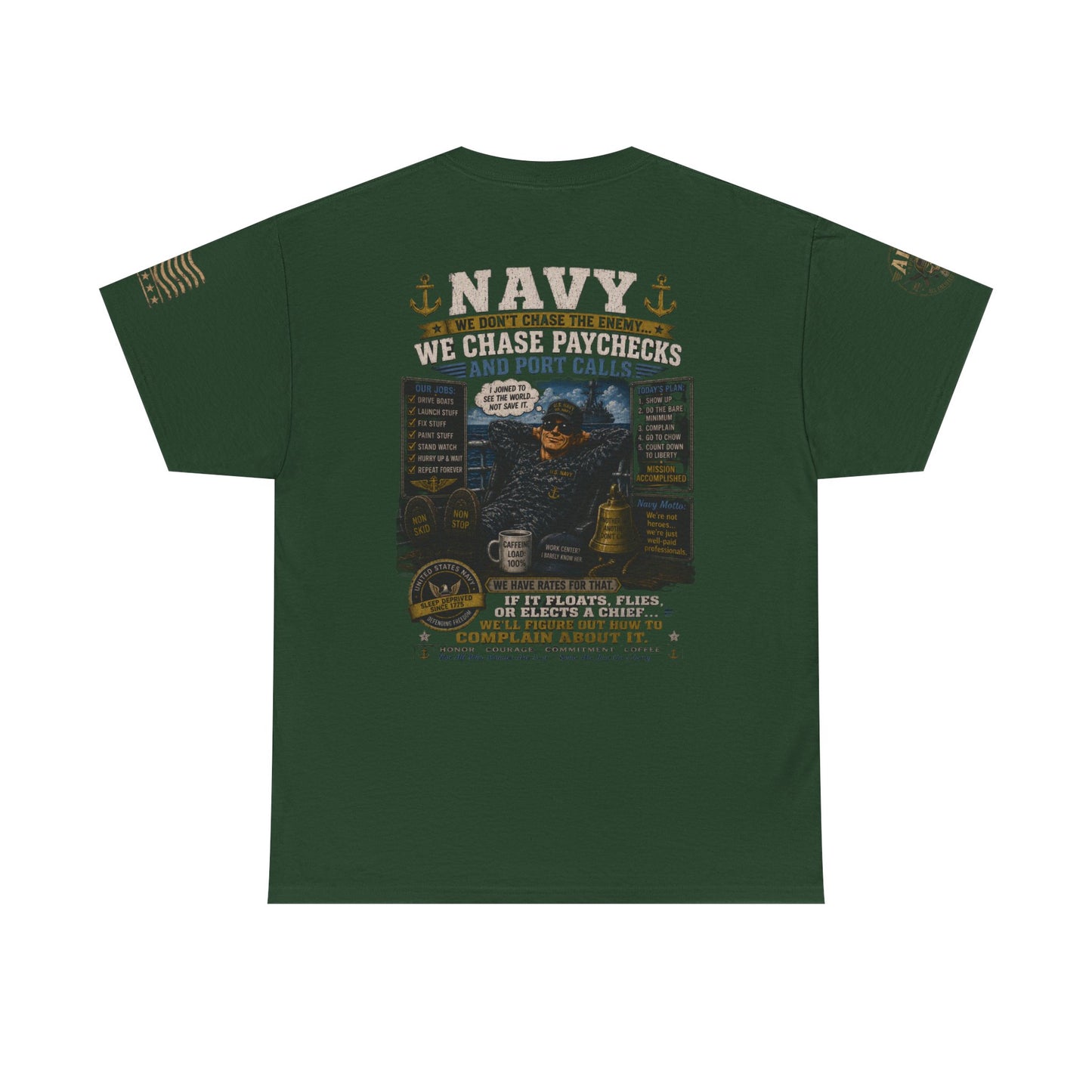 Navy Veteran Graphic Tee – 'Navy: Sea, Ports & Pride' Cotton T-Shirt