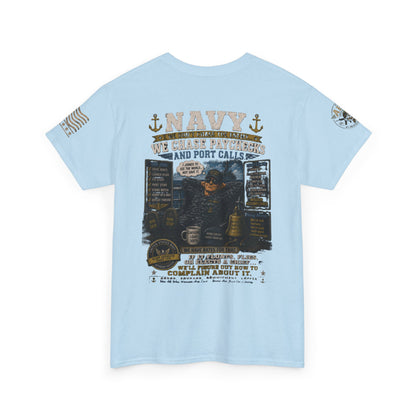 Navy Veteran Graphic Tee – 'Navy: Sea, Ports & Pride' Cotton T-Shirt