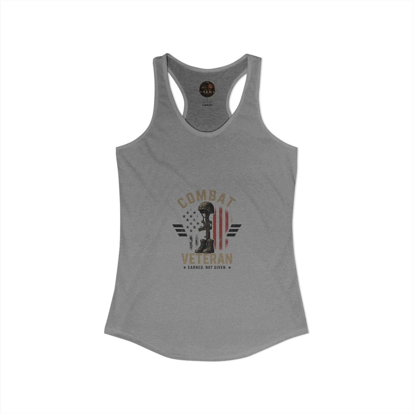 Women's Ideal Racerback Tank - 'Princess? NO! Prior Service' Combat Veteran