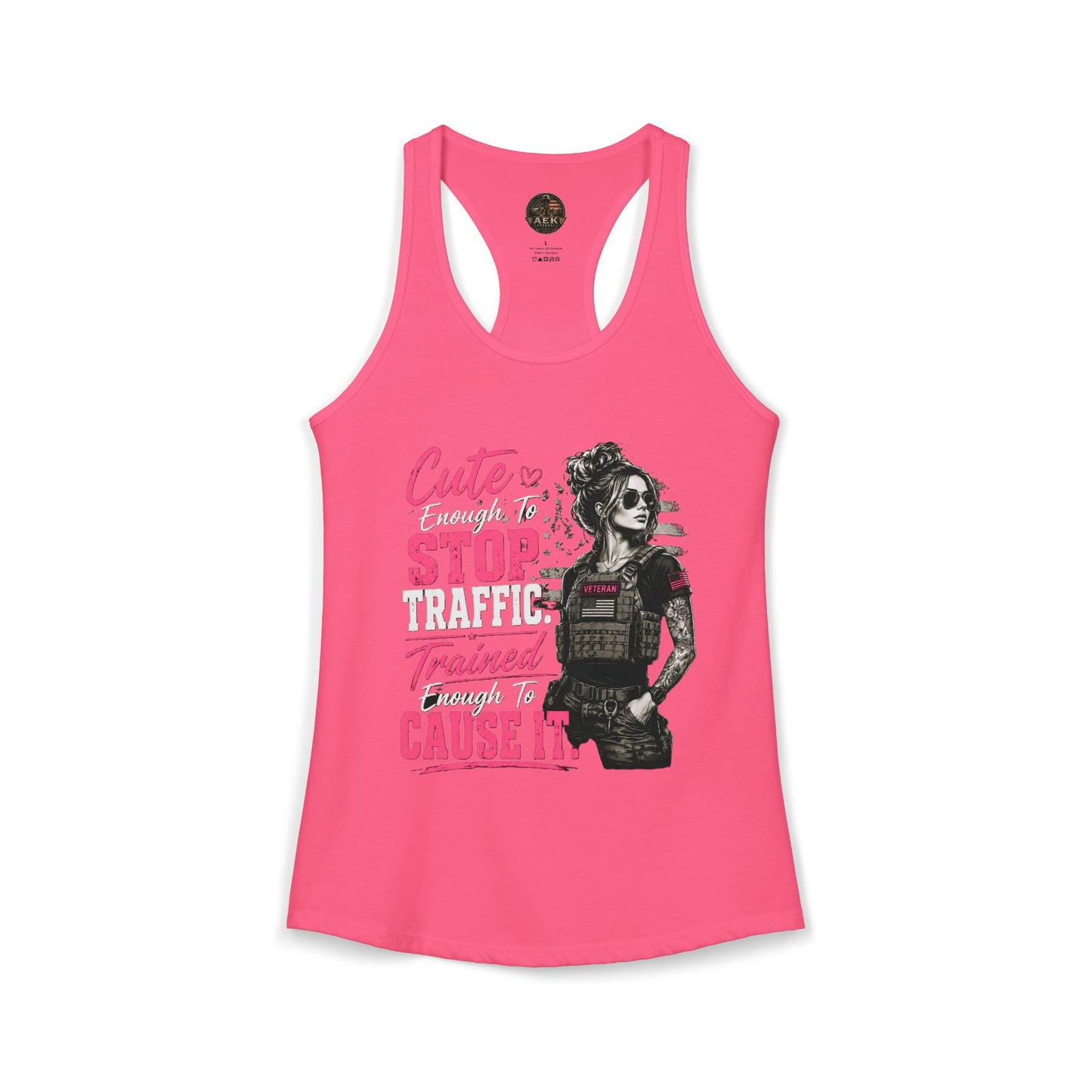 Women's Racerback Tank - "Cute Enough to Stop Traffic"