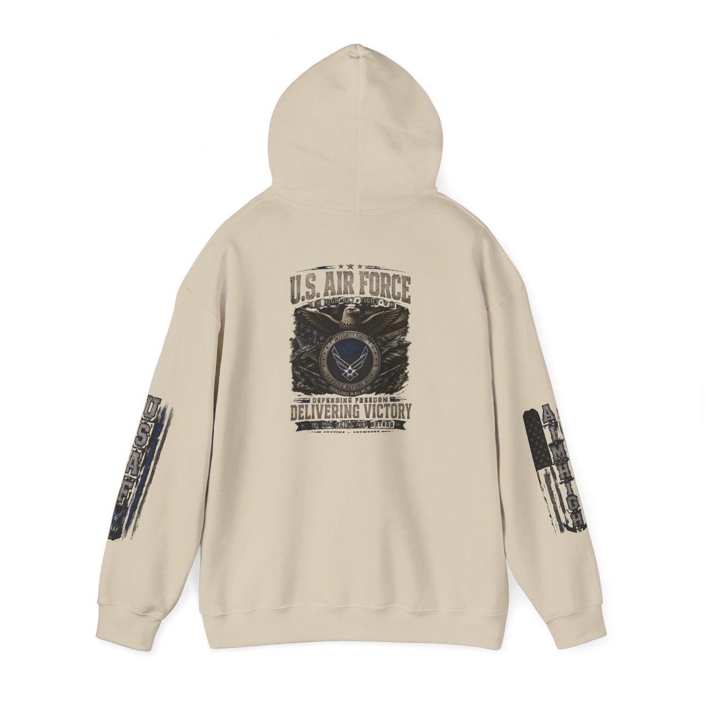 U.S. Air Force Vintage Logo Hoodie — Delivering Victory Military Pullover