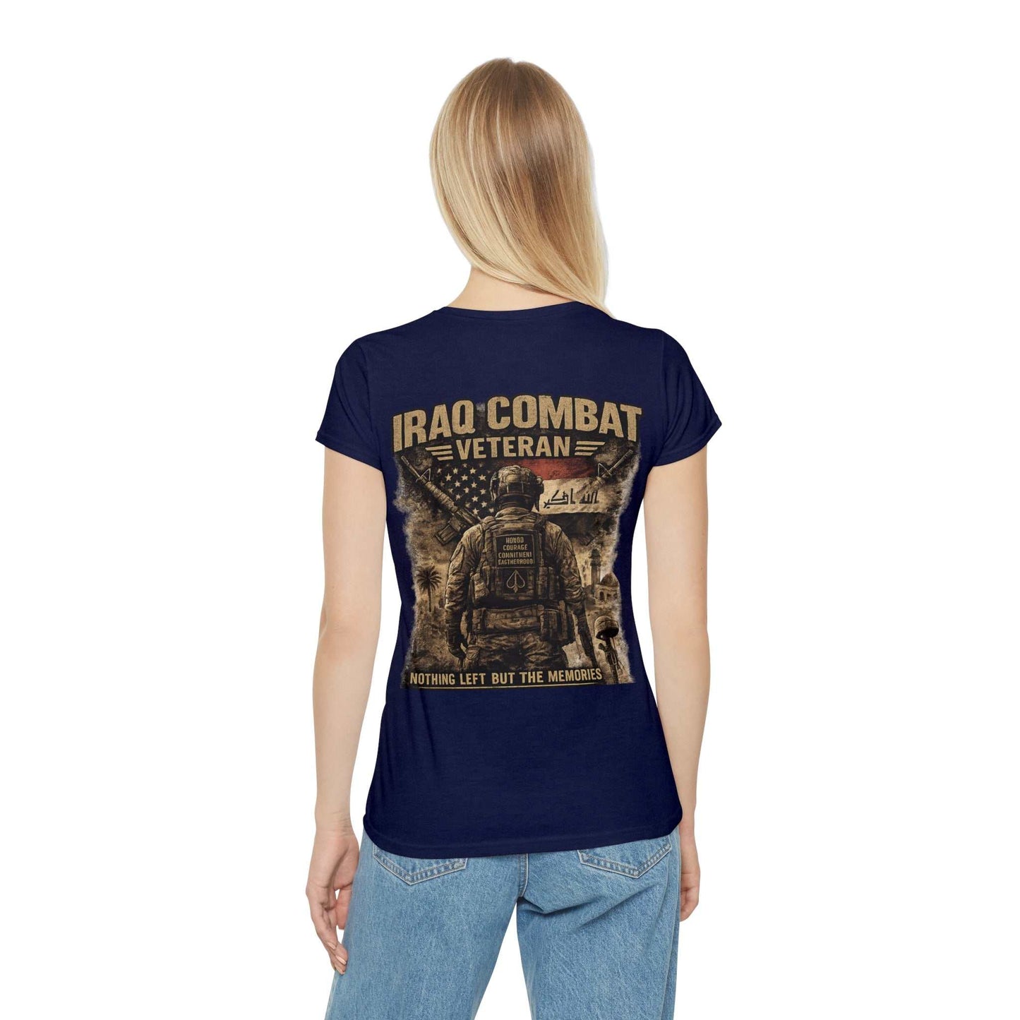 Iraq Combat Veteran Women's T-Shirt - 'Nothing Left But The Memories' Military Tribute