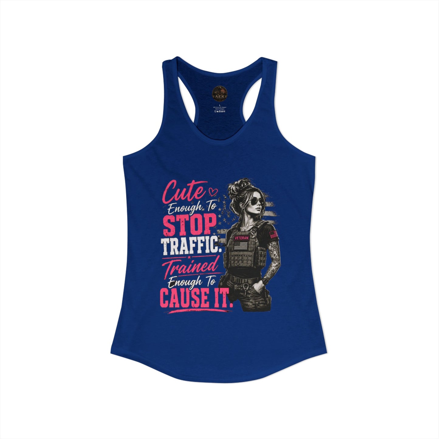 Women's Racerback Tank - "Cute Enough to Stop Traffic"