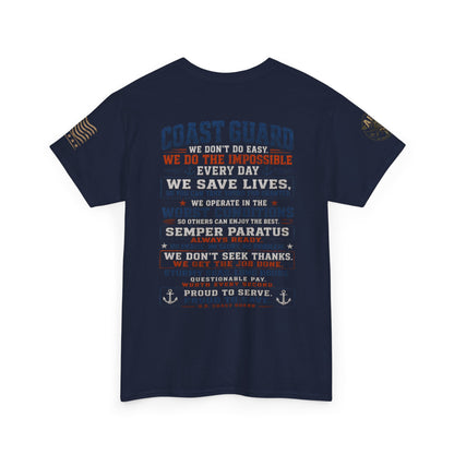 Coast Guard Tribute T‑Shirt — "We Do The Impossible" Veteran Rescue Tee