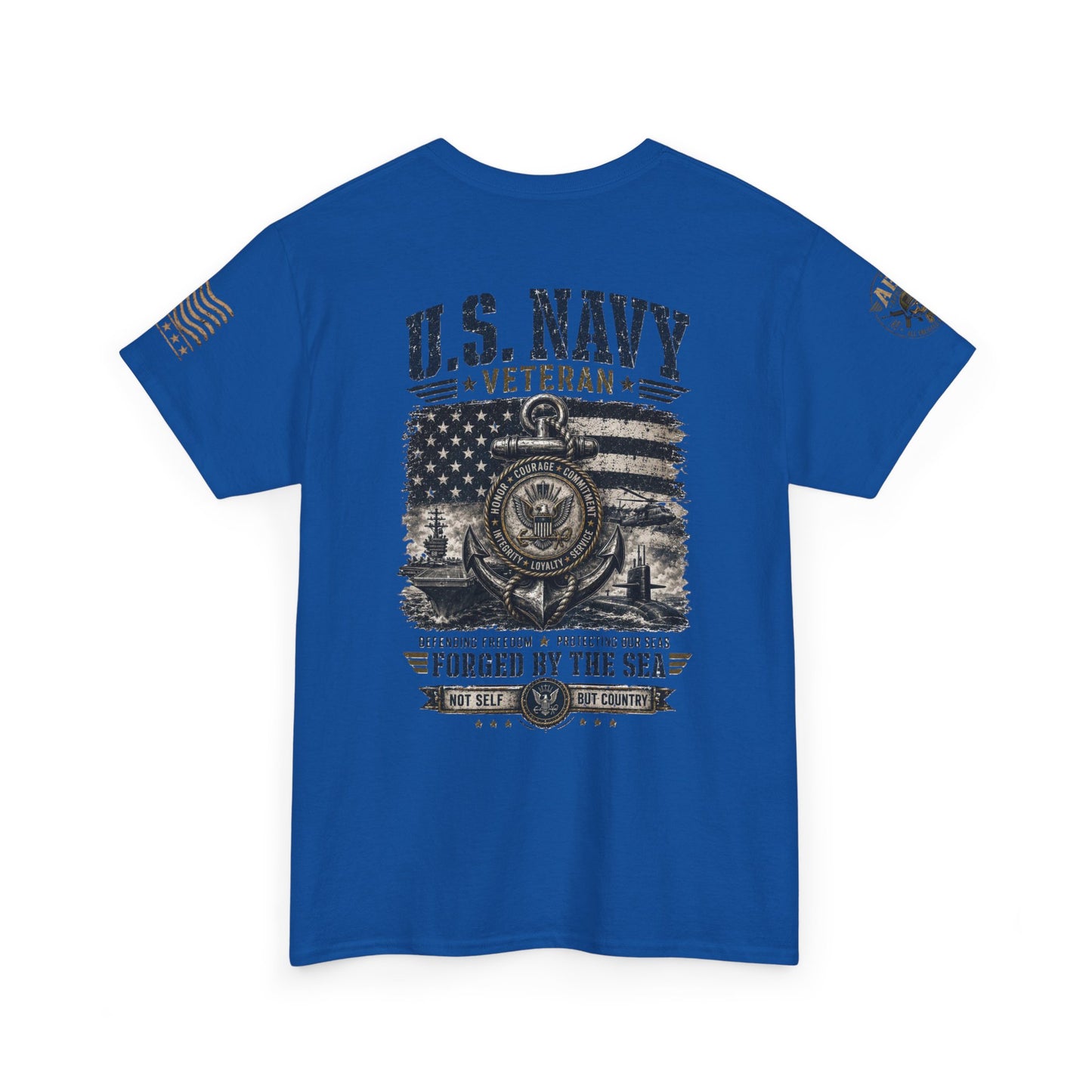 U.S. Navy Veteran T-Shirt — Forged by the Sea Patriotic Tee