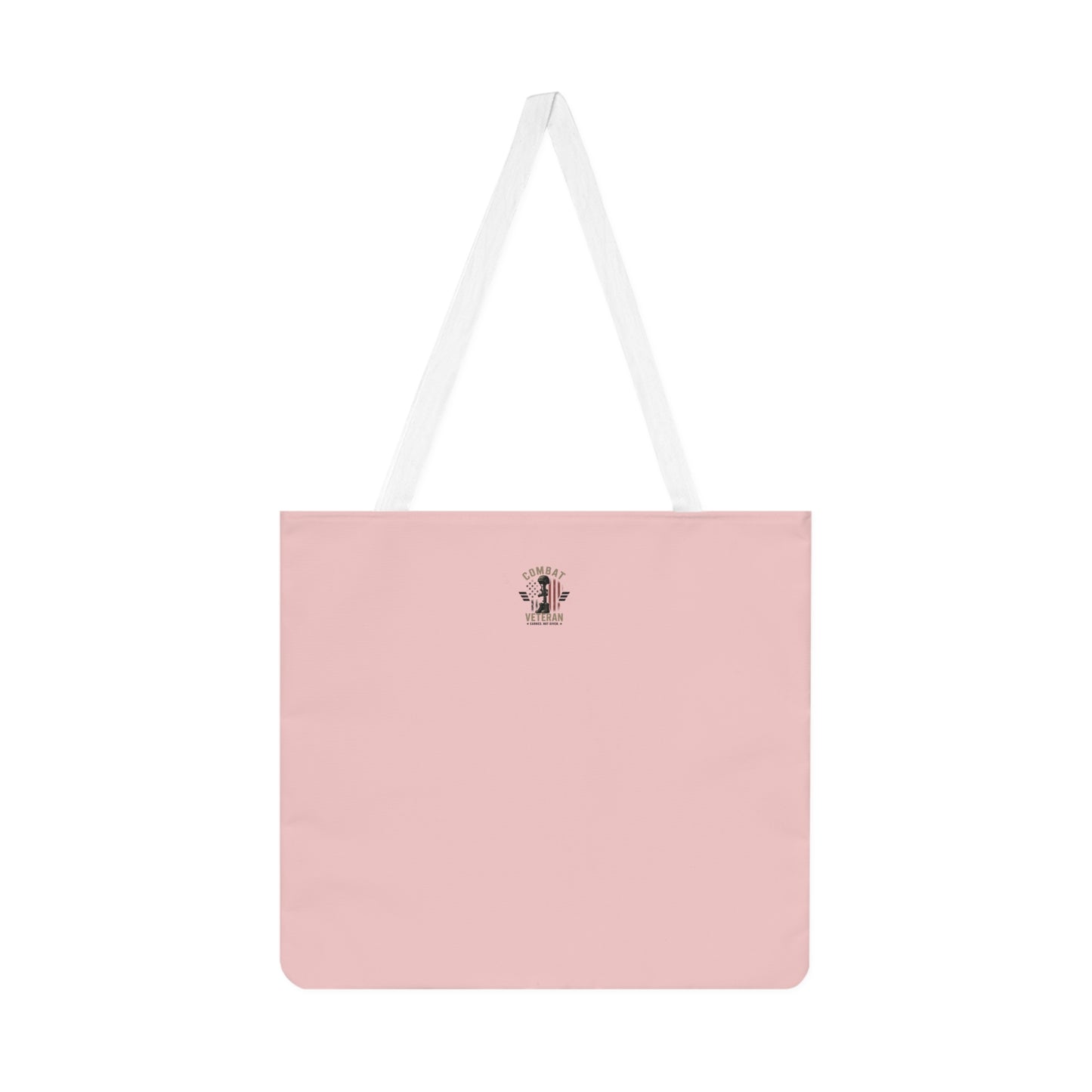 Veteran Pride Shoulder Tote Bag — "Not Your Average Veteran Wife, I Am A Veteran" Pink Tote
