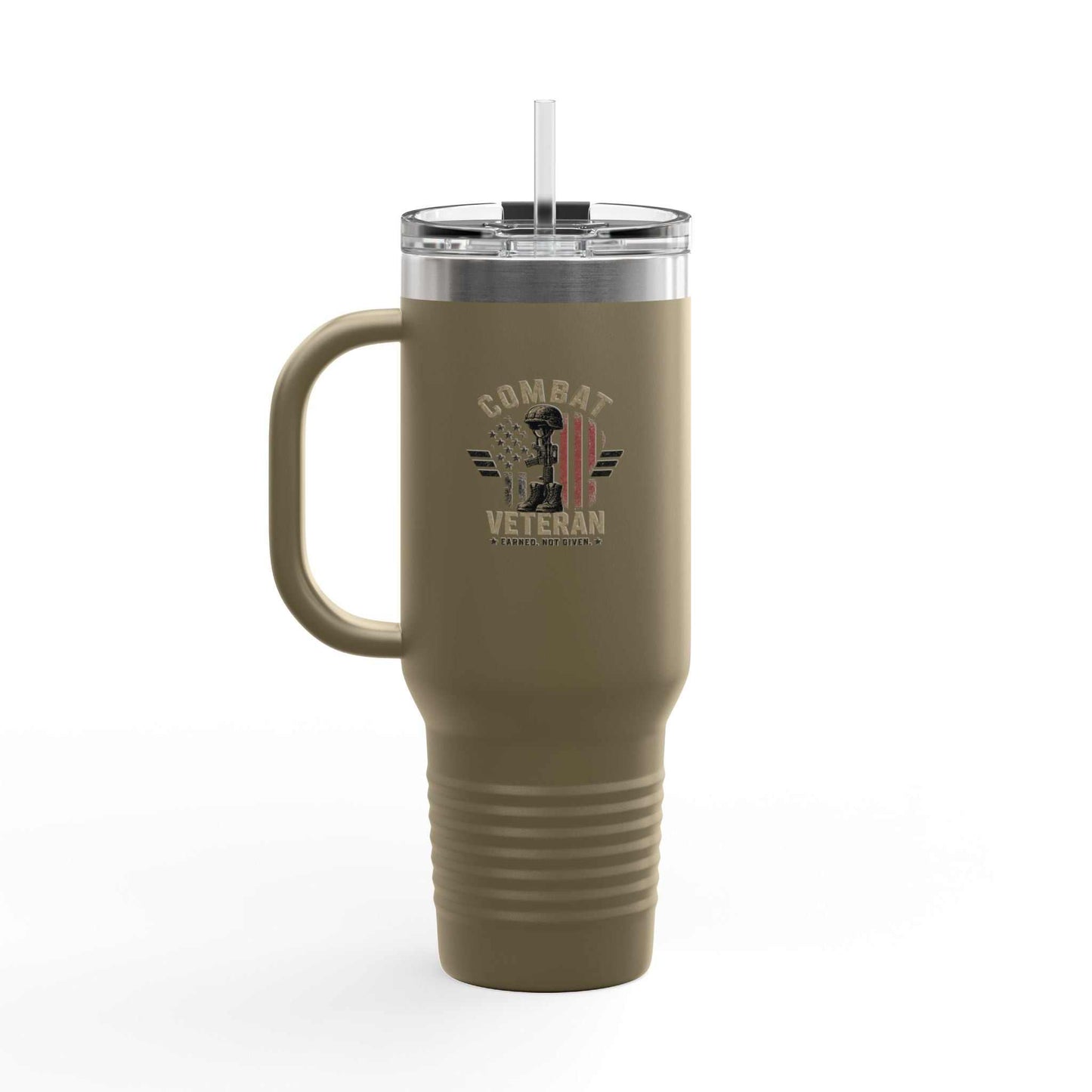 40oz Insulated Travel Mug – "I Do Stupid Things So Civilians Can Sleep Better" Veteran Tumbler