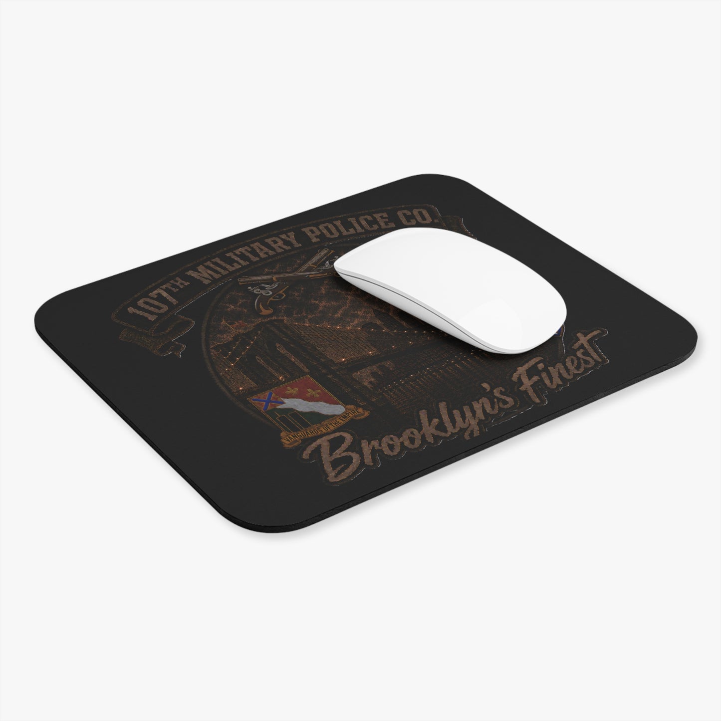 Brooklyn's Finest Mouse Pad — 107th Military Police Co. NYC Skyline WTT Desk Mat
