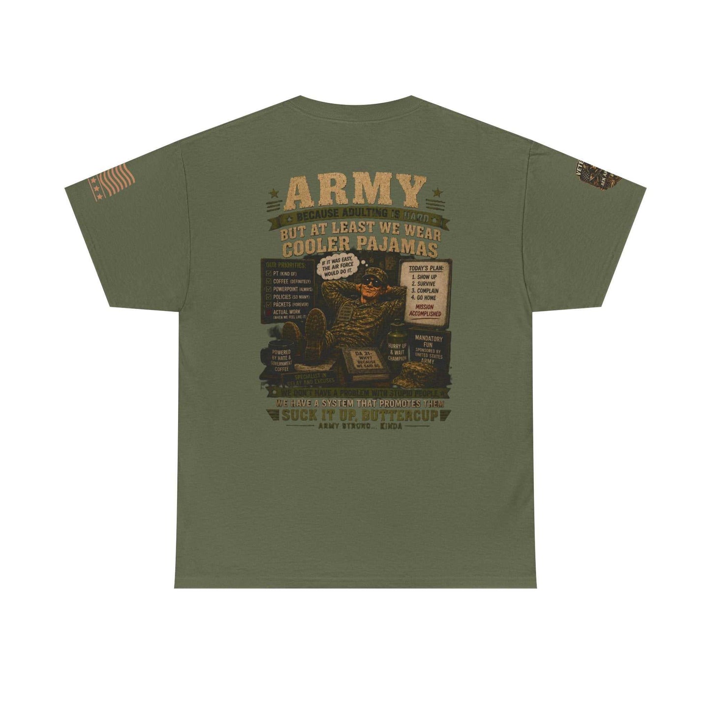 Army Vintage Graphic Tee — "Suck It Up, Buttercup" Military T-Shirt