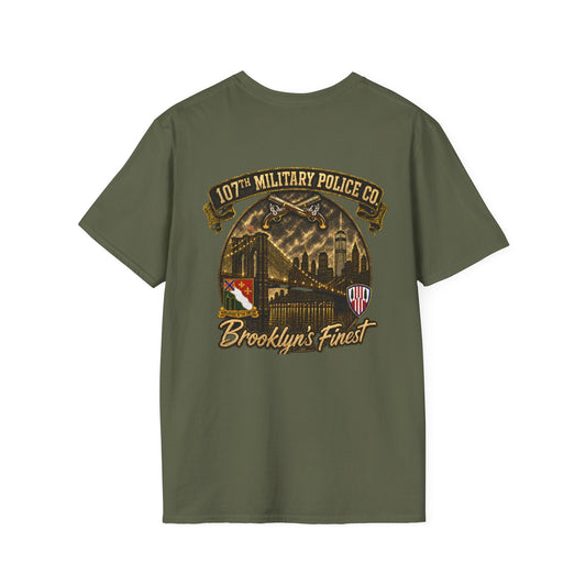AEK Unit T-Shirt with 107th Military Police Brooklyn's Finest design and NYC Skyline print