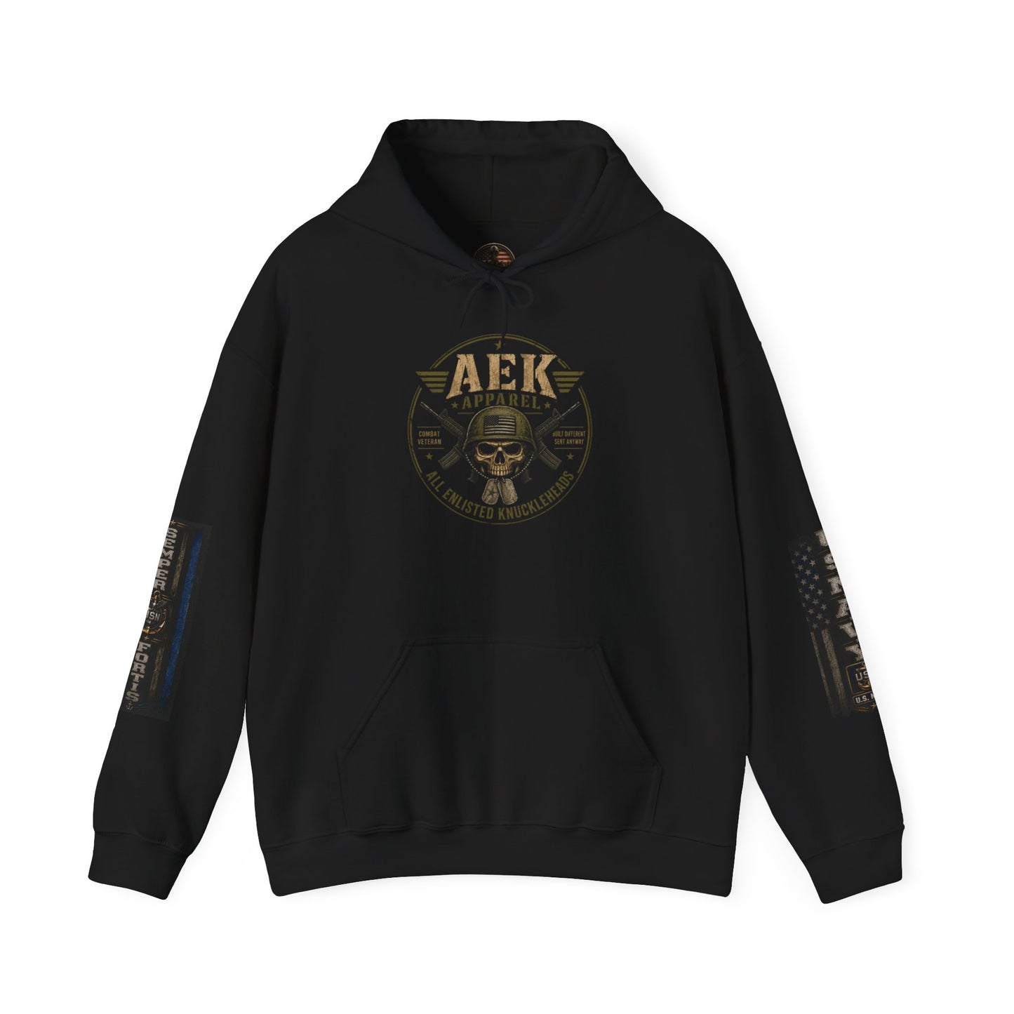 U.S. Navy Hoodie - Protecting Our Seas Sweatshirt (AEK Skull Design)
