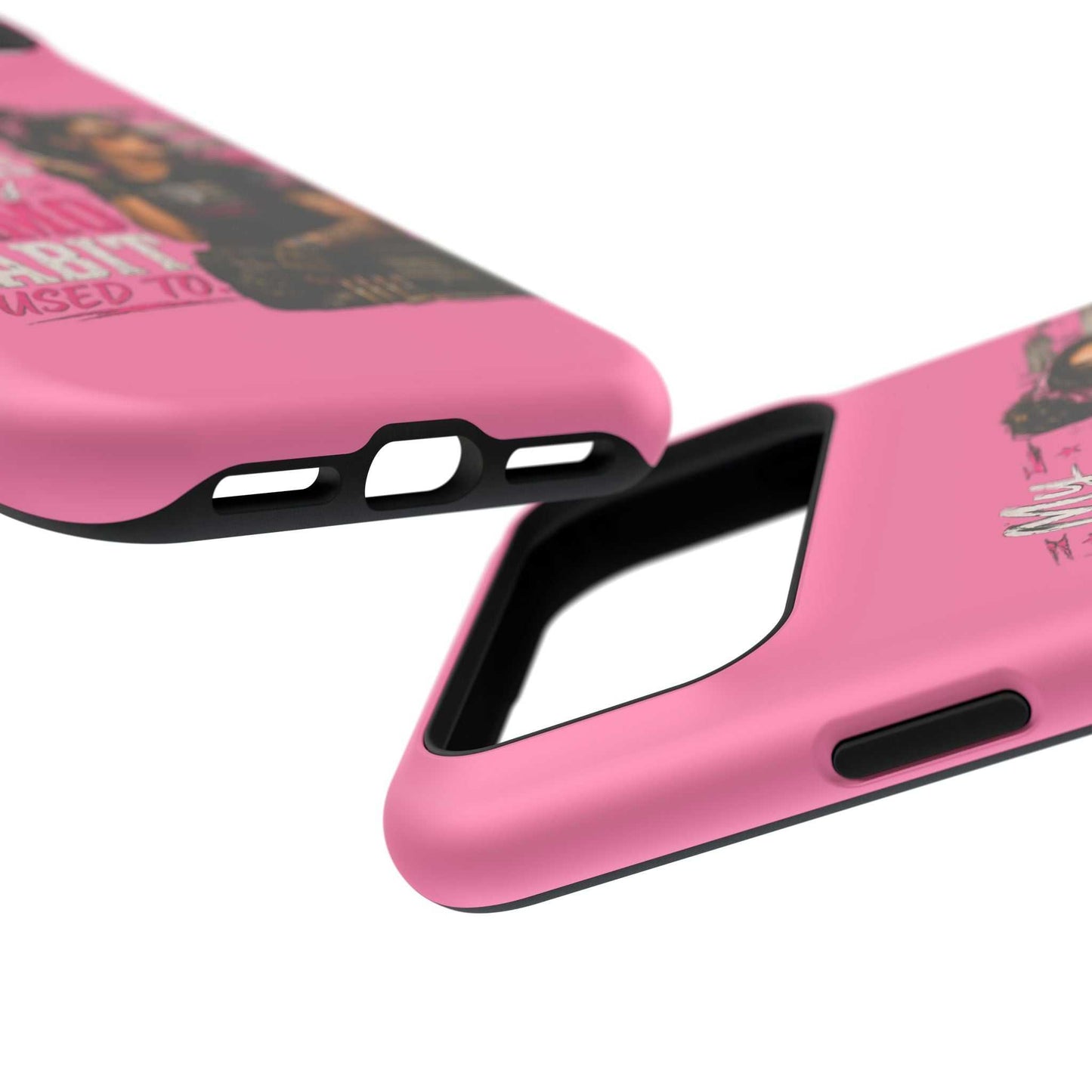Impact-Resistant Phone Case — "My Makeup Costs Less Than My Ammo Habit Used To" Pink Tactical Design
