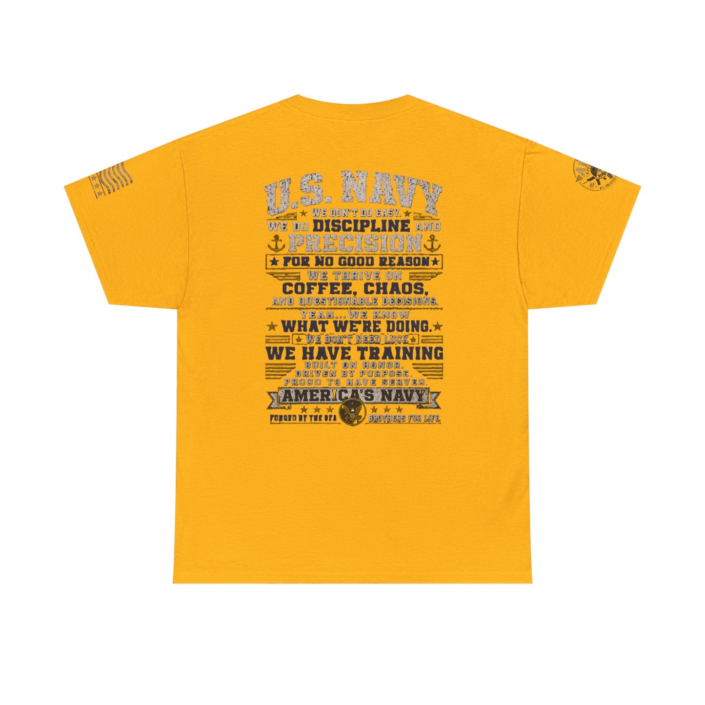 U.S. Navy Graphic Tee — Military Pride Back Print Shirt