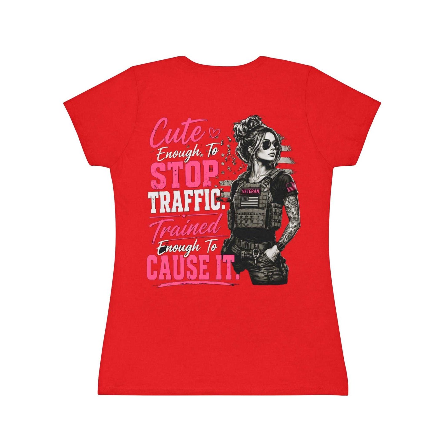 Cute Stop Traffic Trained Women's T-Shirt — Graphic Female Officer Tee