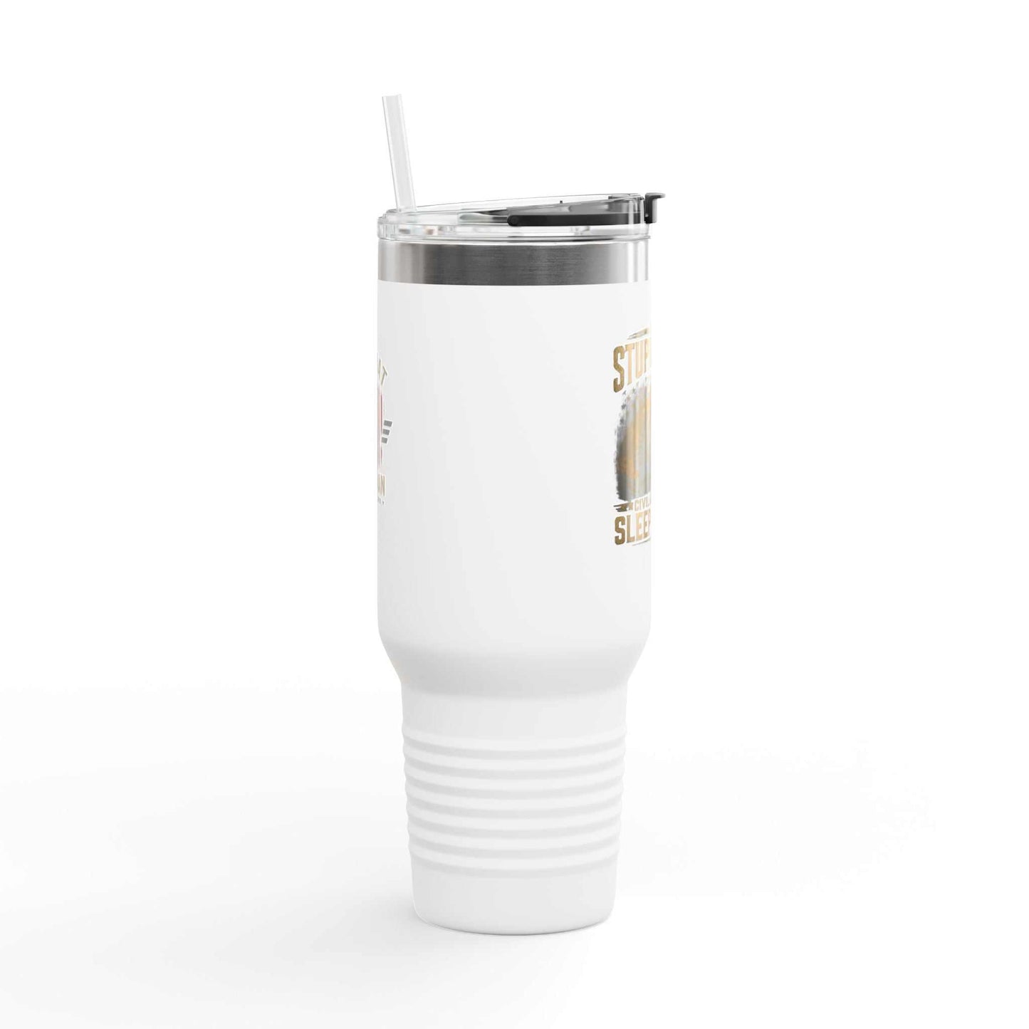 40oz Insulated Travel Mug – "I Do Stupid Things So Civilians Can Sleep Better" Veteran Tumbler