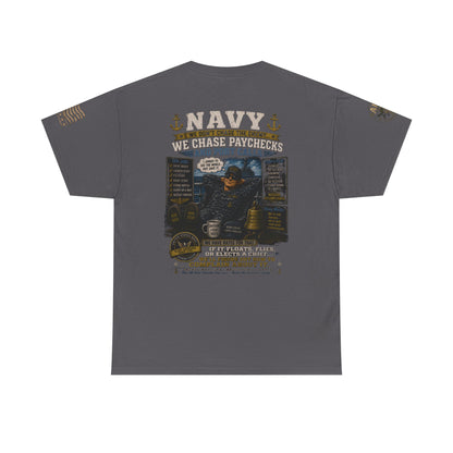 Navy Veteran Graphic Tee – 'Navy: Sea, Ports & Pride' Cotton T-Shirt