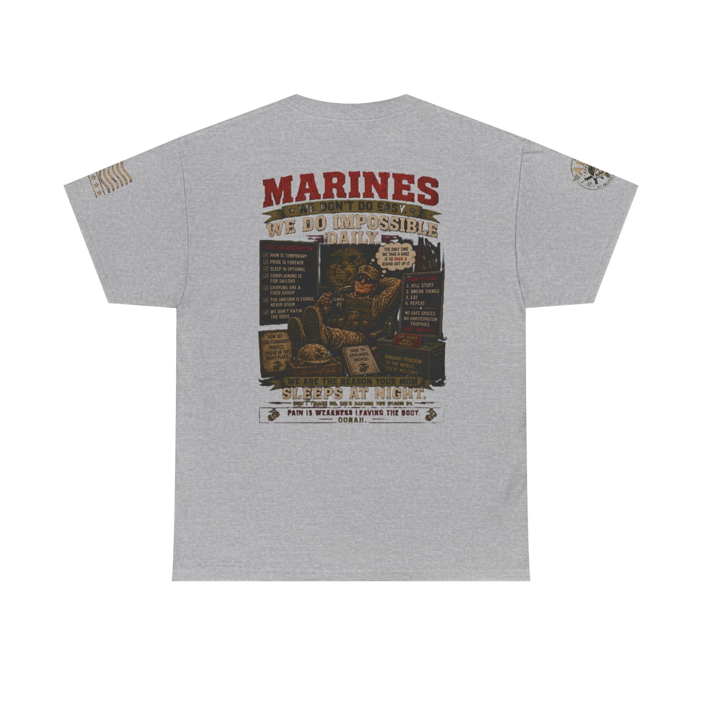 Marines Vintage Graphic Tee – 'Marines We Do Impossible' Military Shirt