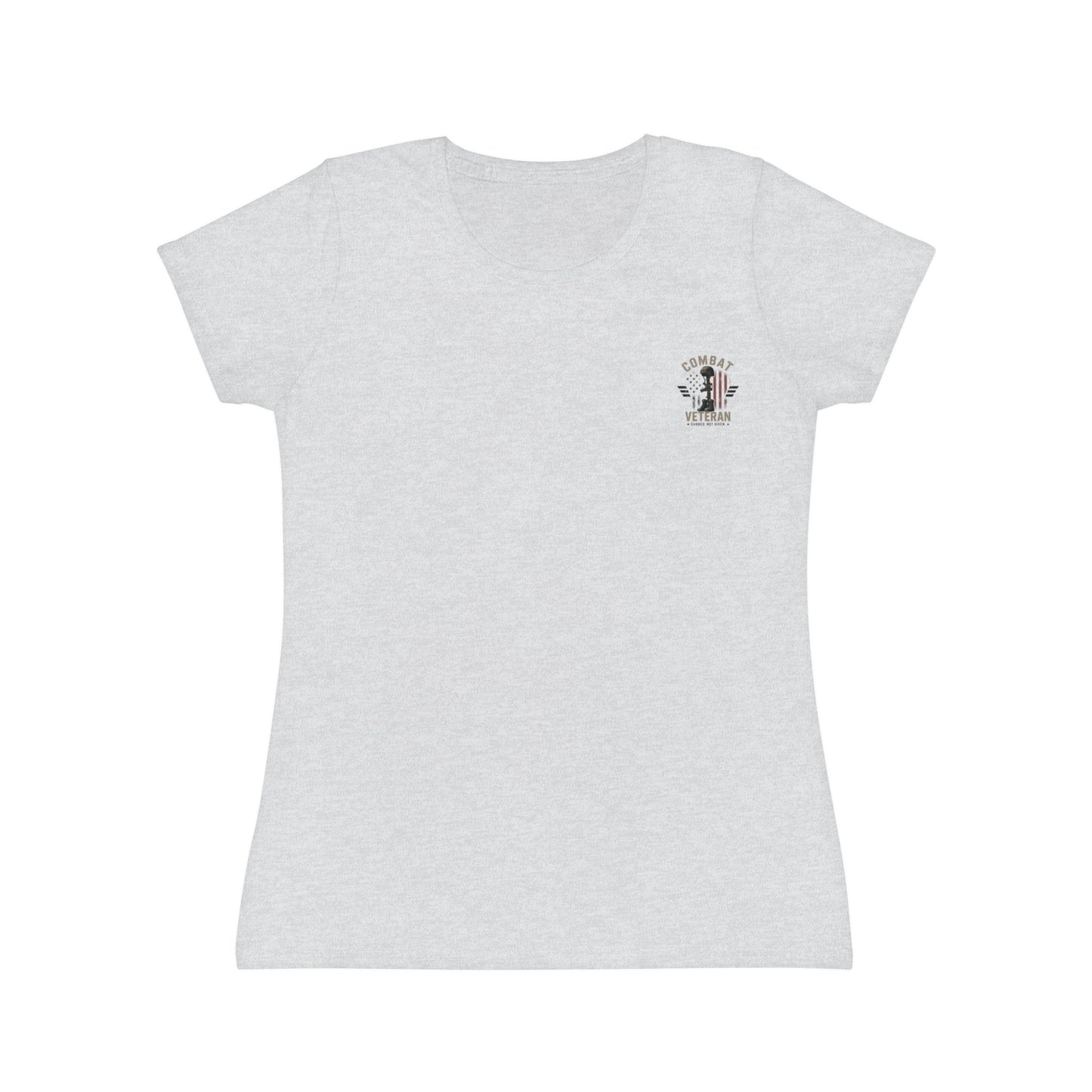 Stop Traffic Trained women's t-shirt with tattooed female officer graphic and bold pink text on back