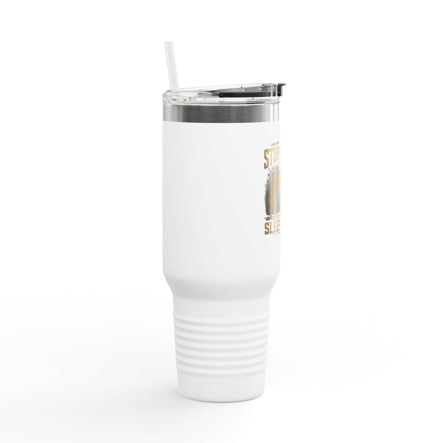 40oz insulated travel mug with ergonomic handle and dog lover design