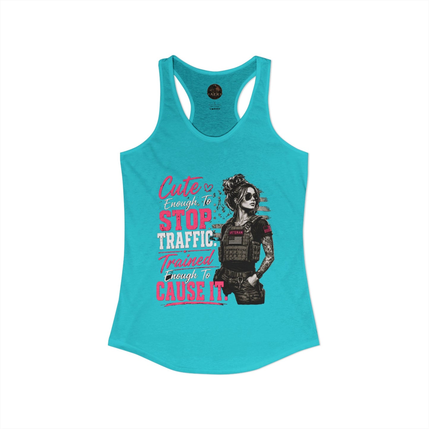 Women's Racerback Tank - "Cute Enough to Stop Traffic"