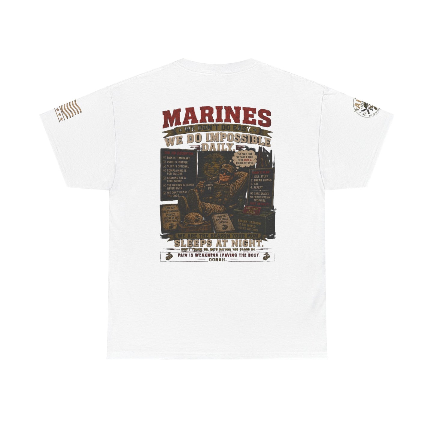 Marines Vintage Graphic Tee – 'Marines We Do Impossible' Military Shirt