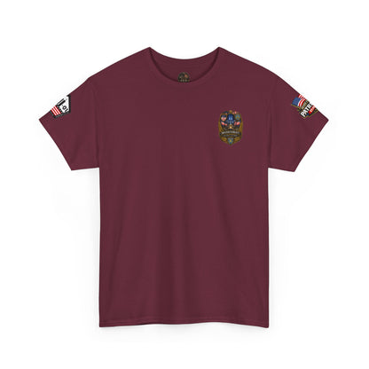 NYPD, FDNY, PAPD-NYNJ Patriots Day Memorial Tee – "Never Forget" 25th Anniversary American Flag Shirt