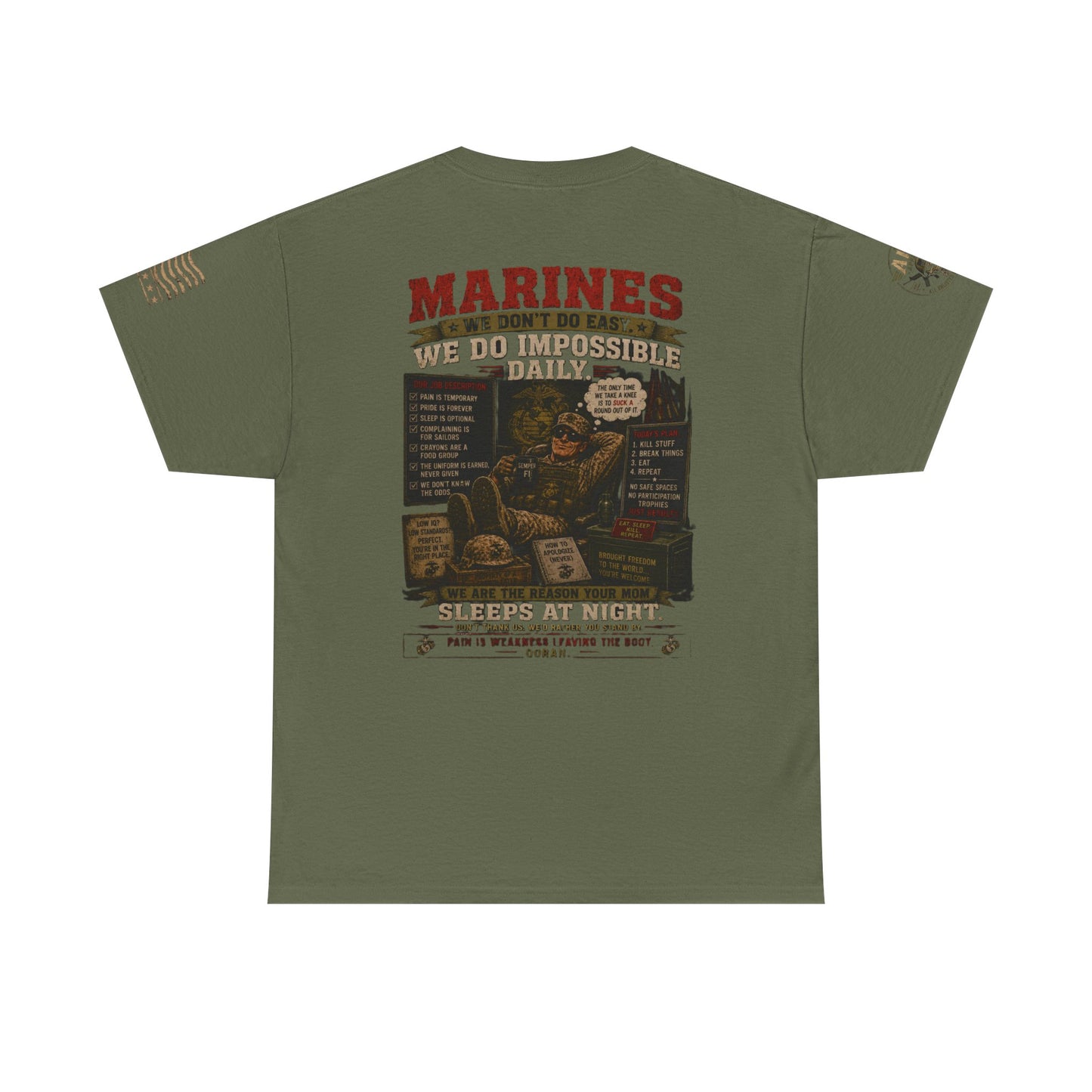 Marines Vintage Graphic Tee – 'Marines We Do Impossible' Military Shirt