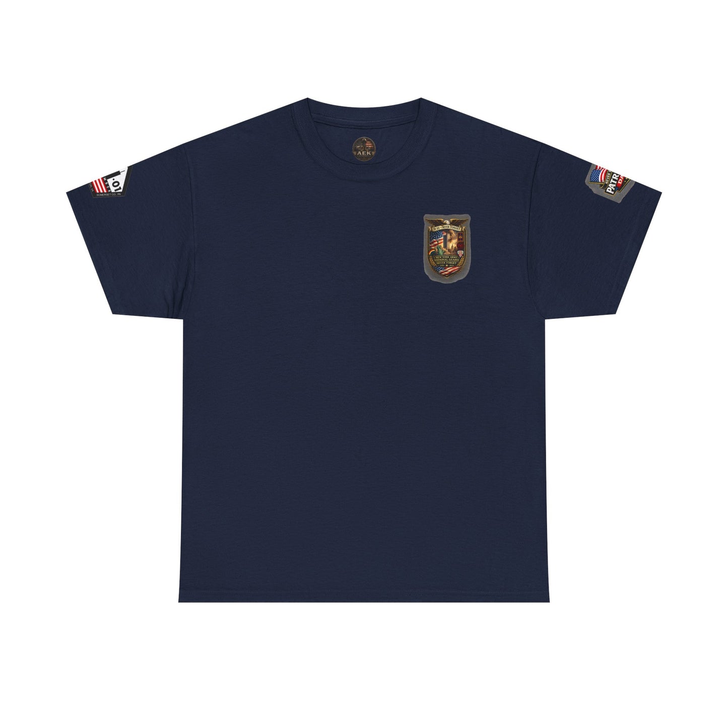 NYARNG Patriots Day Memorial Tee – "Never Forget" 25th Anniversary American Flag Shirt