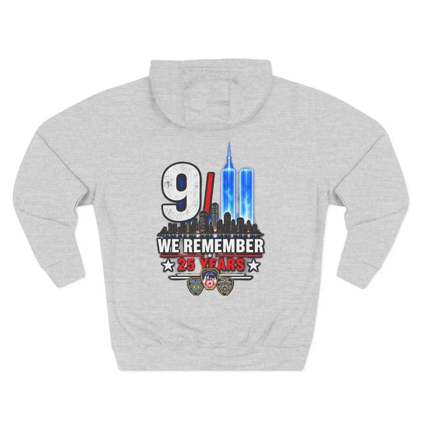 9/11 Remembrance Hoodie – We Remember 25 Years Tribute Fleece Hoodie