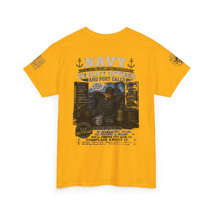 Navy Veteran Graphic Tee – 'Navy: Sea, Ports & Pride' Cotton T-Shirt