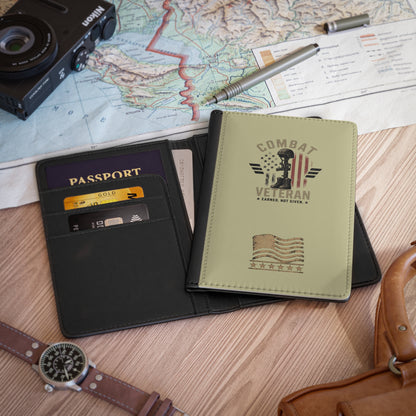 Passport Cover - 'COMBAT VETERAN' Military Veteran Travel Passport Holder