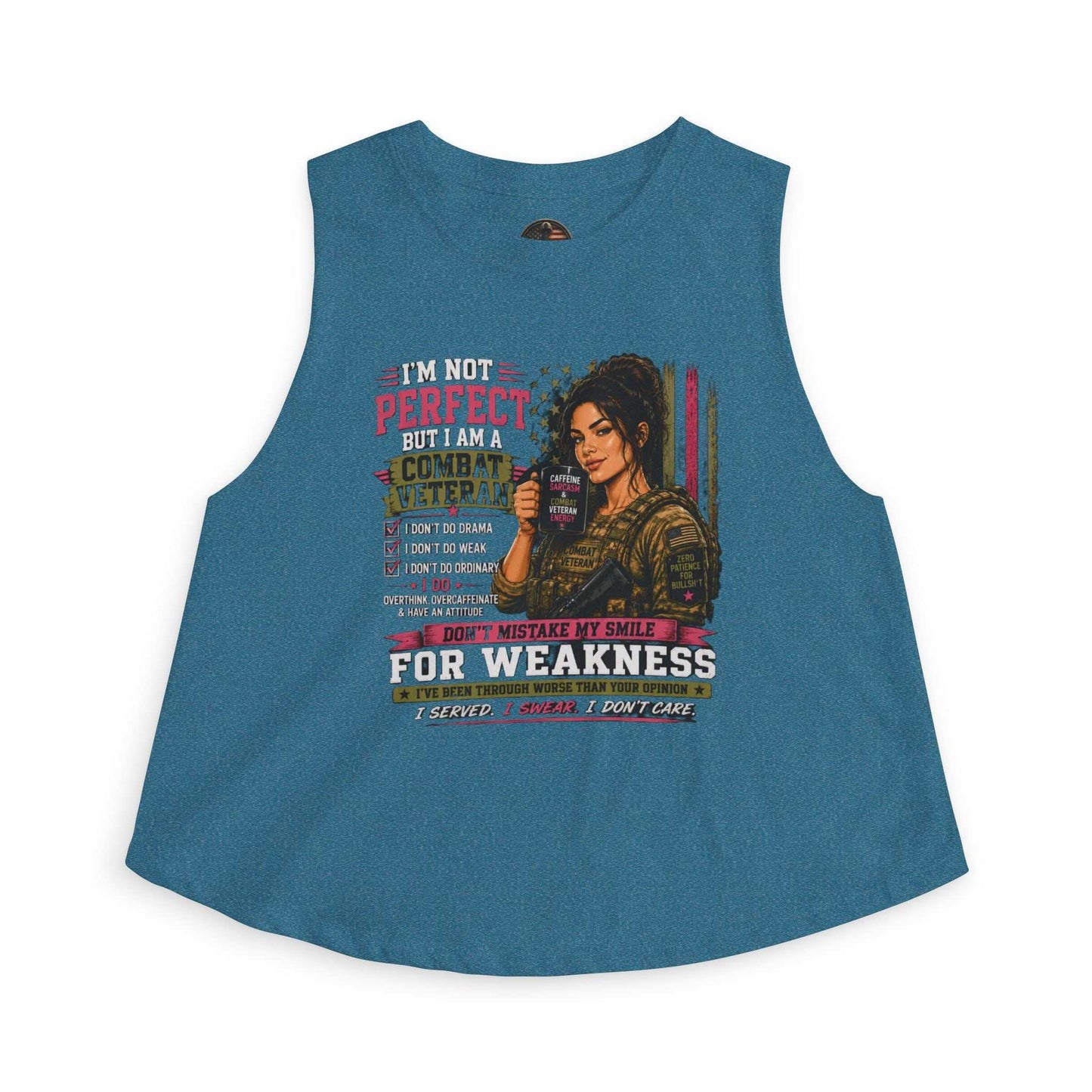 Women's Crop Top - Strong & Imperfect Graphic Tank: 'Perfect' Motivational Fitness Tee