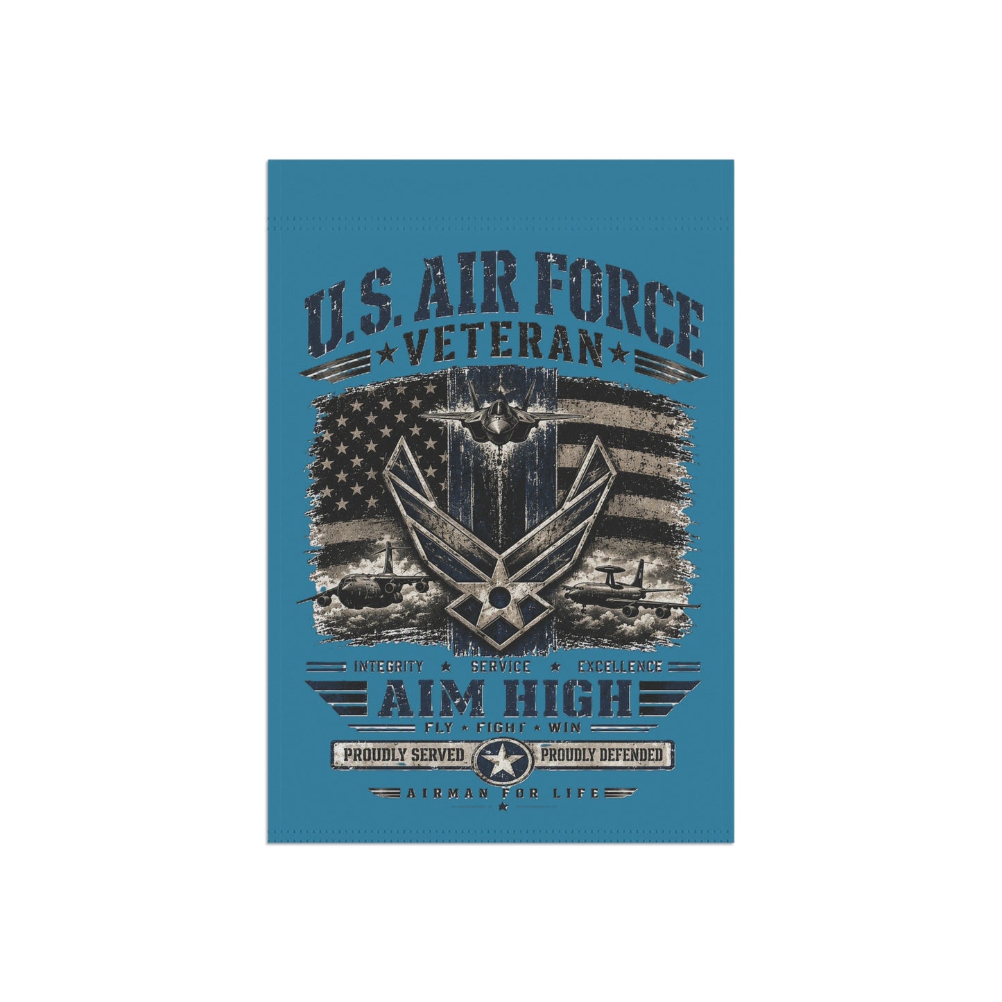 Air Force Veteran Garden Flag — Aim High Memorial Banner