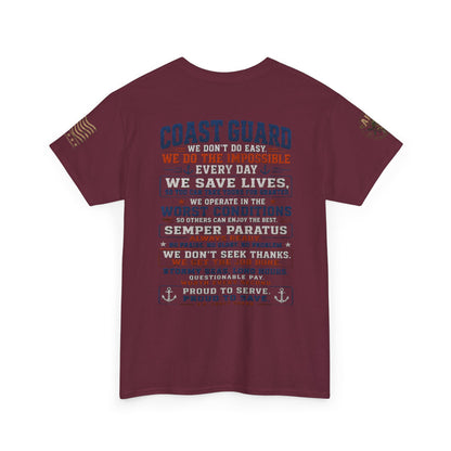 Coast Guard Tribute T‑Shirt — "We Do The Impossible" Veteran Rescue Tee