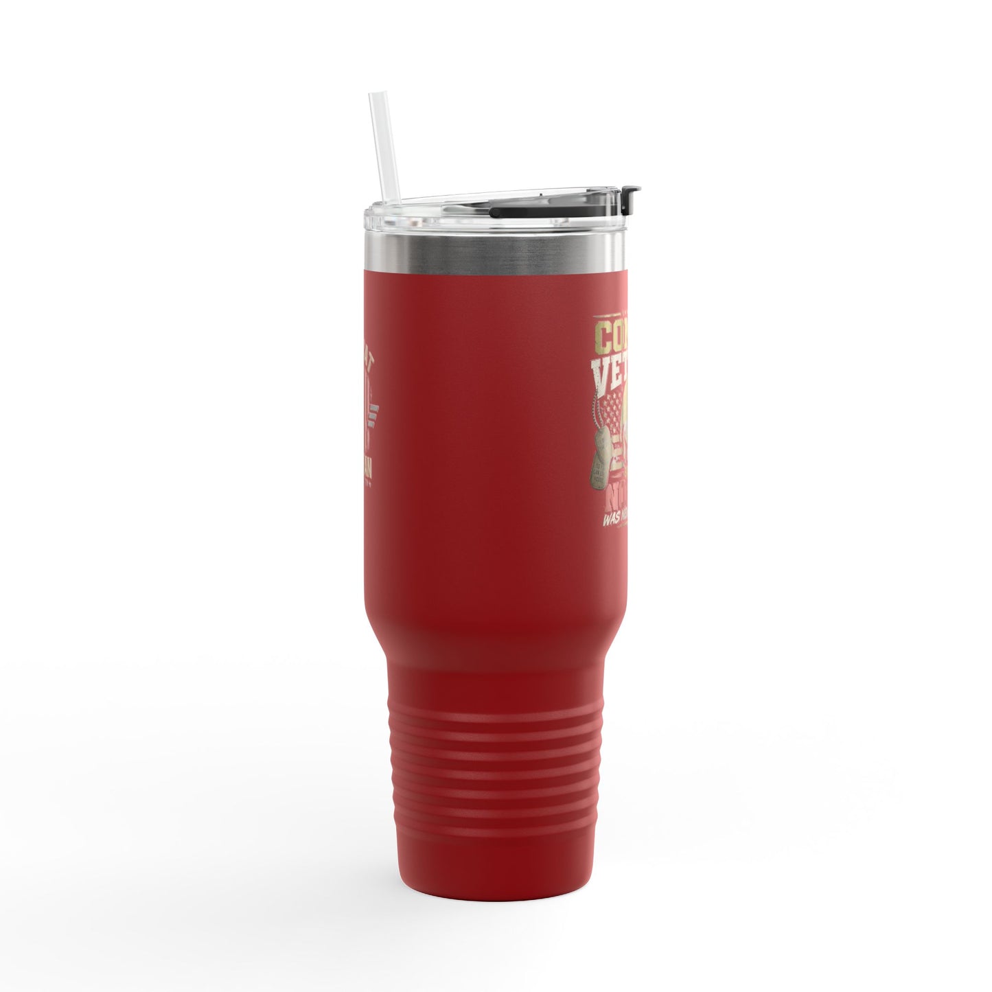 Travel Mug — "Combat Veteran: Because Normal Was Never an Option" 40oz Insulated Tumbler