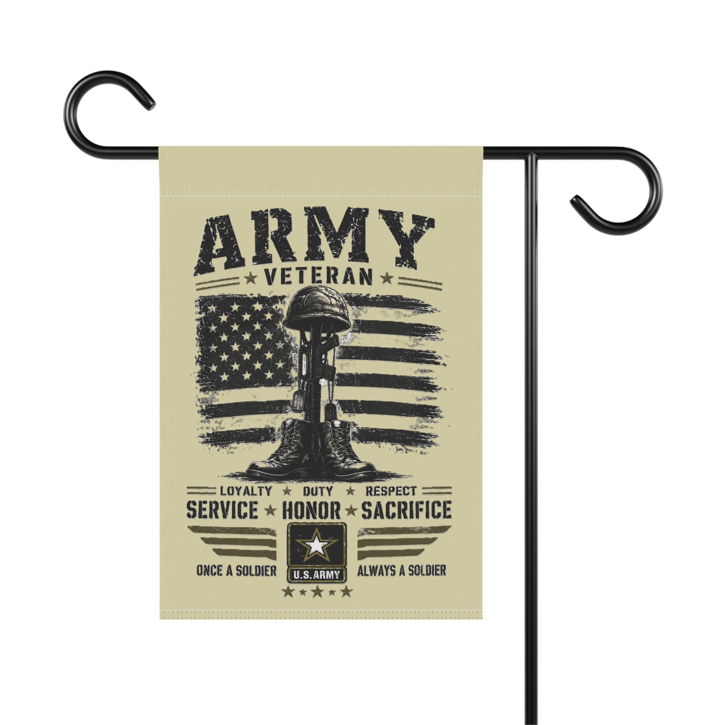 Army Veteran Garden Flag — Service, Honor & Sacrifice Memorial Banner