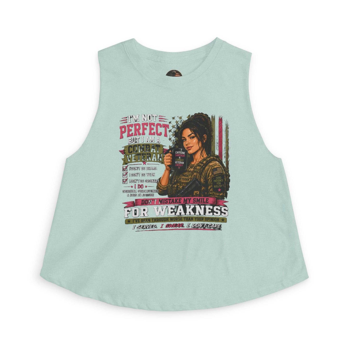 Women's Crop Top - Strong & Imperfect Graphic Tank: 'Perfect' Motivational Fitness Tee