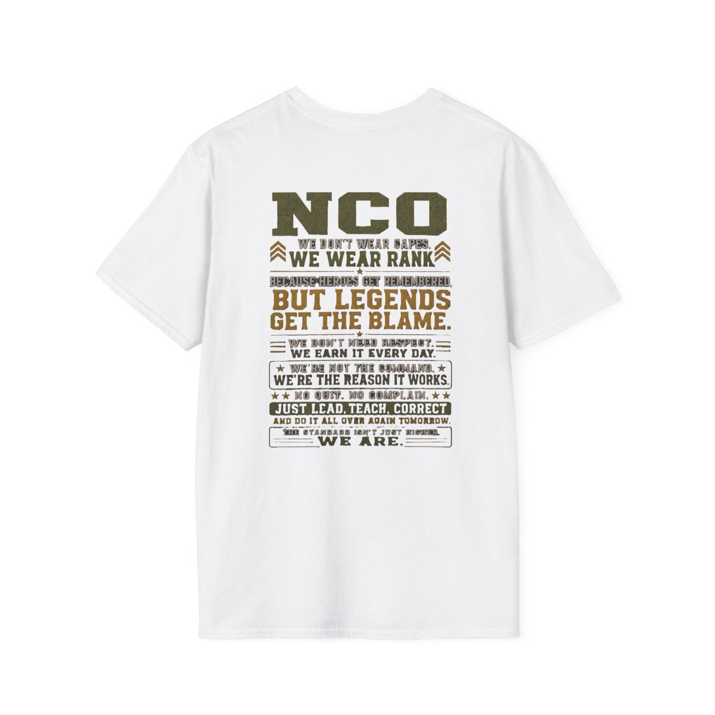 AEK Veteran Badge T-Shirt size guide table with measurements for S to 3XL sizes