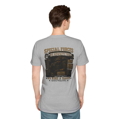 AEK Veteran Badge T-Shirt with small distressed chest crest print on lightweight cotton fabric