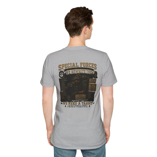 AEK Veteran Badge T-Shirt with small distressed chest crest print on lightweight cotton fabric