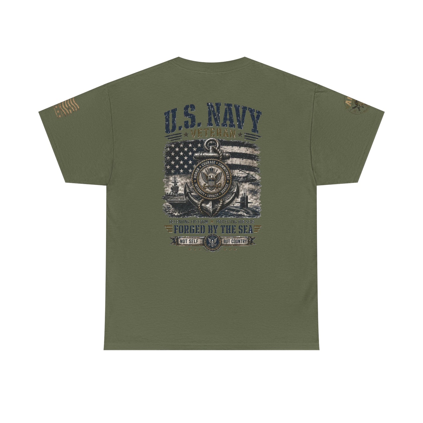 U.S. Navy Veteran T-Shirt — Forged by the Sea Patriotic Tee