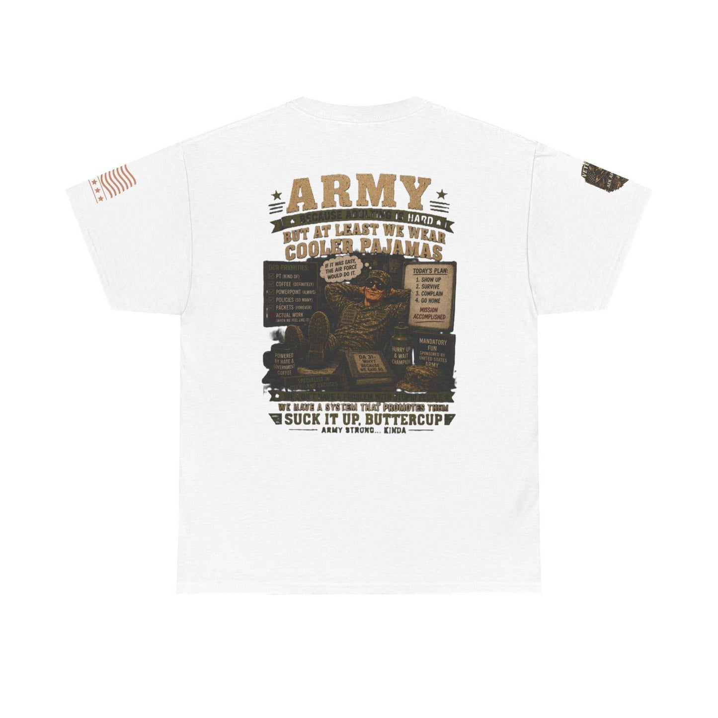 Army Vintage Graphic Tee — "Suck It Up, Buttercup" Military T-Shirt