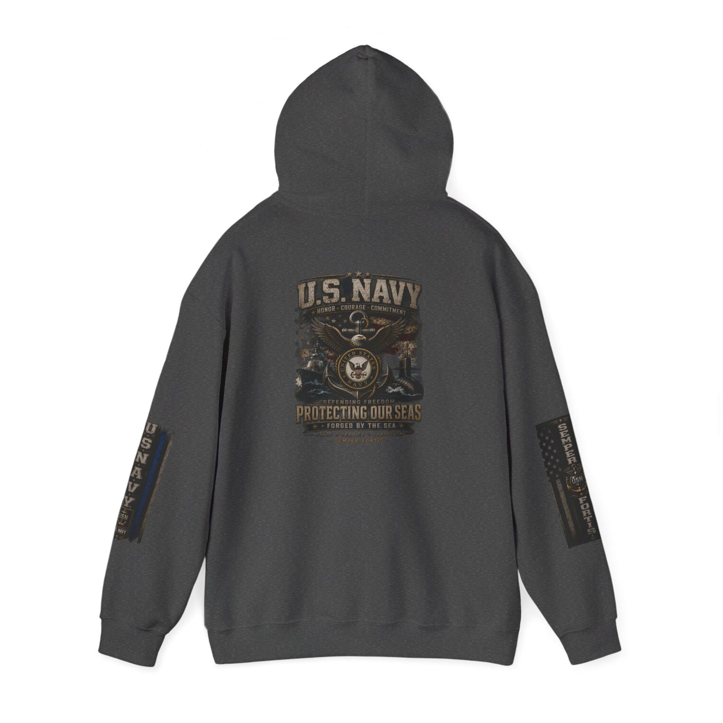 U.S. Navy Hoodie - Protecting Our Seas Sweatshirt (AEK Skull Design)