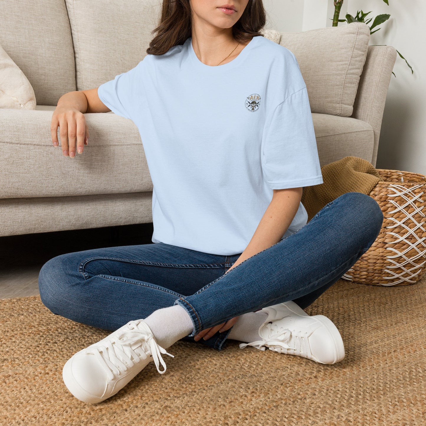 Army: Where You're Paid to Suffer T-Shirt — AEK Small Chest Logo, Coastal Surf Vibes