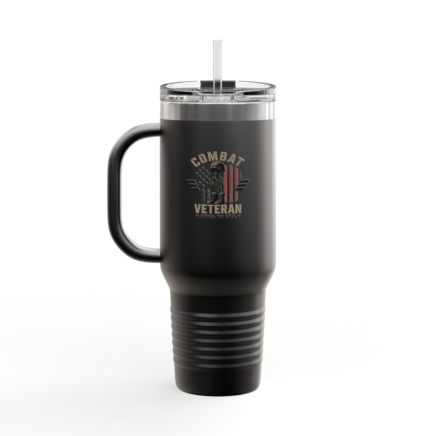 Travel Mug — "Combat Veteran: Because Normal Was Never an Option" 40oz Insulated Tumbler